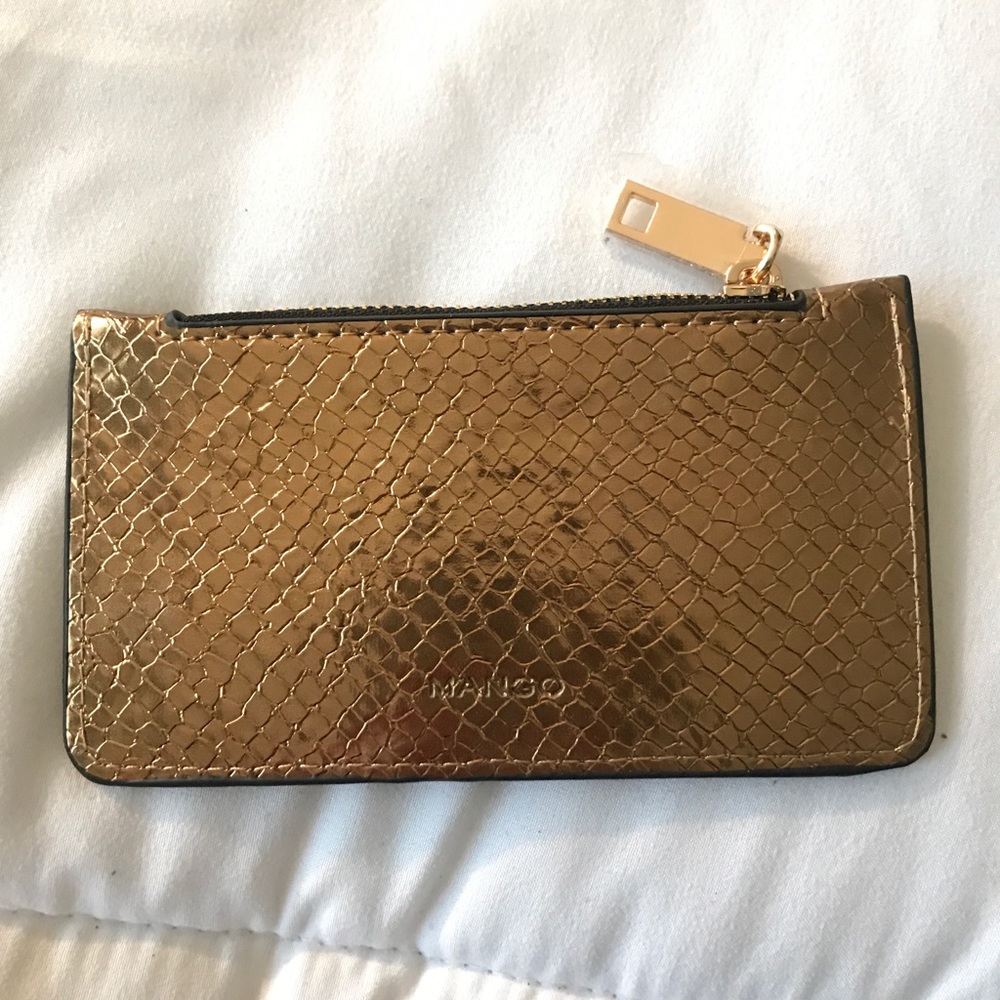 MANGO ID Wallet - Gold Snakeskin